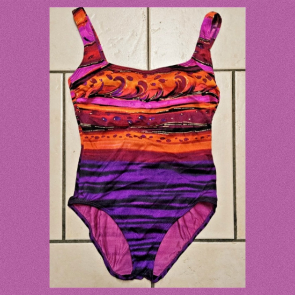 Classic Orange and Purple Swimsuit 2